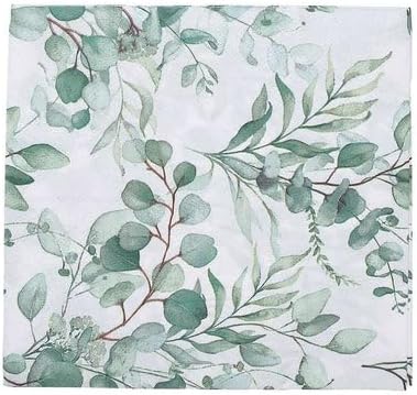 Miniatura 8 de Efavormart - Servilletas de papel con diseño de hojas de eucalipto verdes suaves de 2 capas para bodas cócteles bebidas 18 GSM 20 unidades