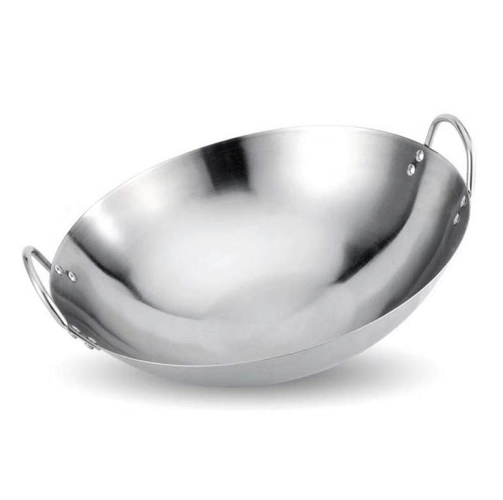 YNIYUJKL Kitchen Pots And Pans Frying Pan,Non Stick Frying Pans Binaural Wok Thicken Gas Stoves Round Bottom Wok Hand Wok,Without Cover-40CM