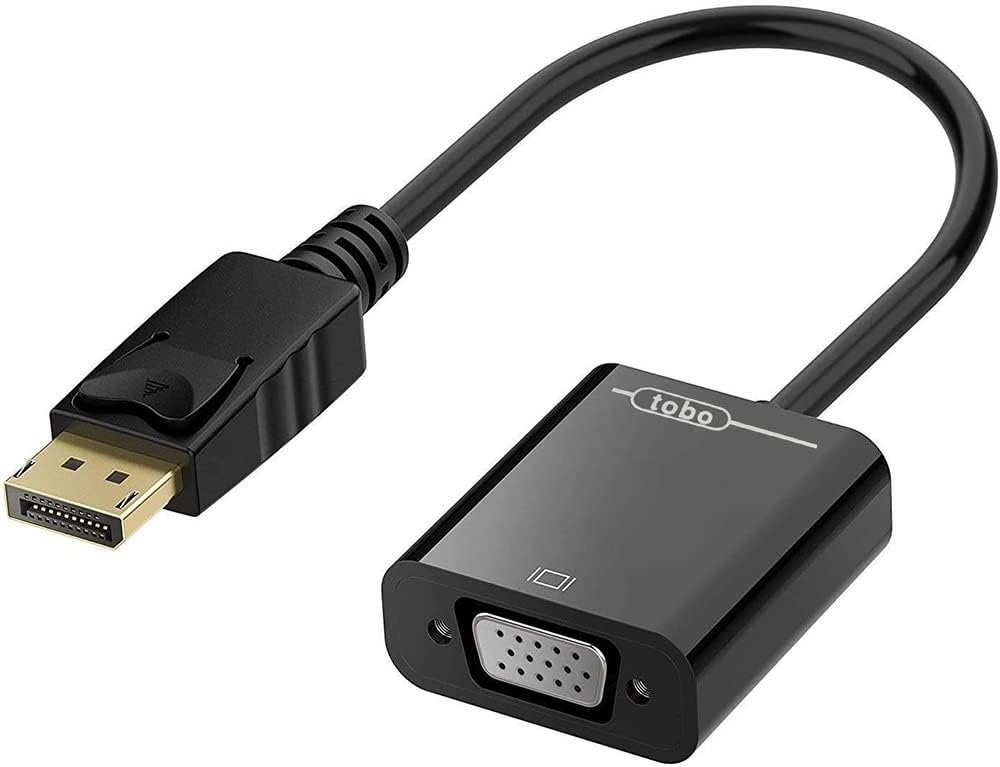 Tobo DisplayPort (DP) to VGA Adapter, Gold-Plated Display Port to VGA Adapter (Male to Female) Compatible with Computer, Desktop, Laptop, PC, Monitor, Projector, HDTV-TD-260TC.