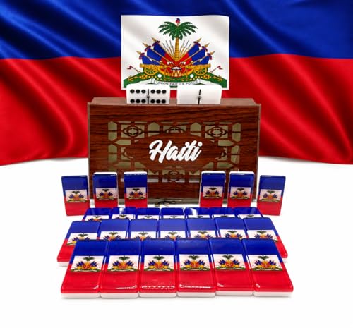 Set de Dominó Premium con Bandera de Haití