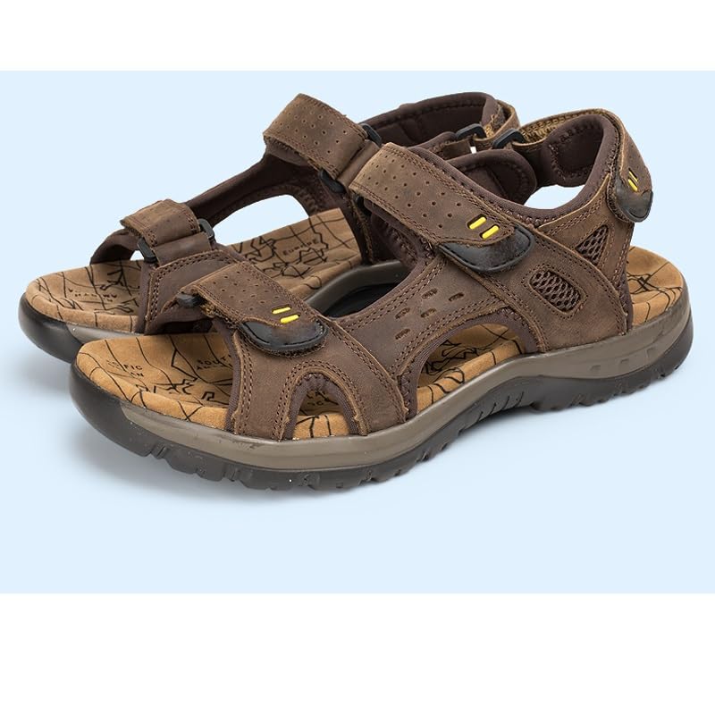 Men's Sandals Outdoor Walking Treking Casual Shoes Hiking Men Slippers Beach Wading Shoes Leather(44)4