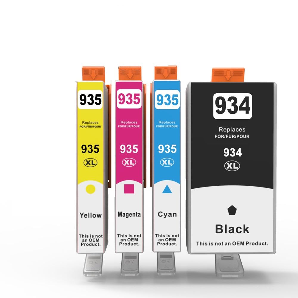 934XL & 935XL Combo Color Compatible Ink Cartridges | Compatible with HP OfficeJet 6220 6800 6812 6815 6820 6822 6825 OfficeJet Pro 6230 6830 6835 6836 Printers(Black,Cyan,Yellow,Magenta)