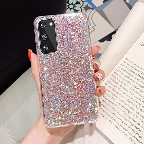Topwin Galaxy S20 Fe 5G Glitter Case, Sparkle Bling Shiny Diamond Slim Soft Reflective Clear Tpu Rubber Bumper Girl Women Protective Case For Samsung Galaxy S20 Fe 2020 (Pink) #TOP2