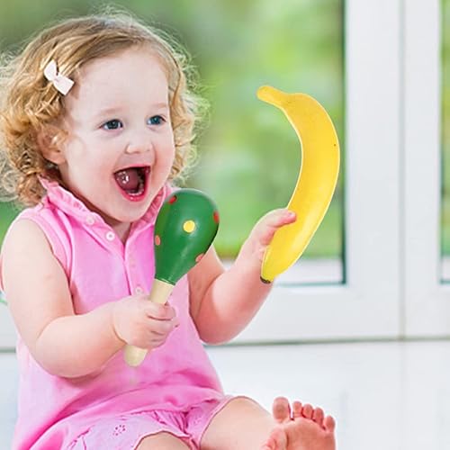 Miniatura 3 de Martillo de arena de plátano fresa para niños Maracas musical arena agitador ruidoso educación temprana instrumentos musicales para niños o recién