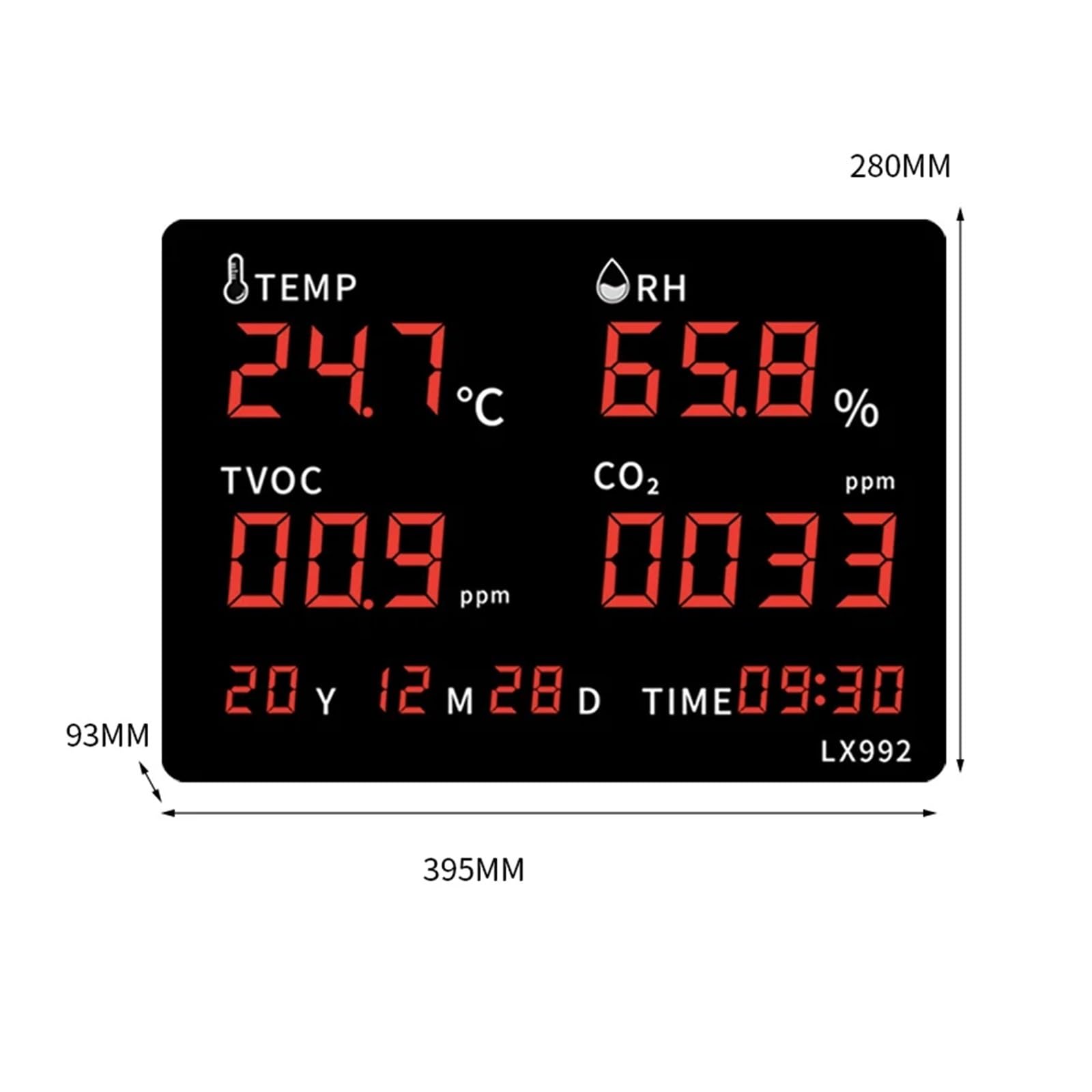 Termometro Digitale A LED For Interni Ed Esterni, Igrometro, Misuratore Di Umidità, Temperatura, Ufficio Domestico, Con Sonda E Visualizzazione Del'ora Preciso Veloce Monitoraggio In Tempo Reale