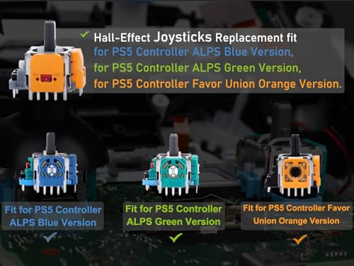 image for Ikpek 4pcs Hall-Effect Joysticks Replacement for DualSense PS5 Control