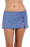 La Blanca Women's Skirted Hipster Bikini Swimsuit Bottom, Chambray//Charmed Coast, 8