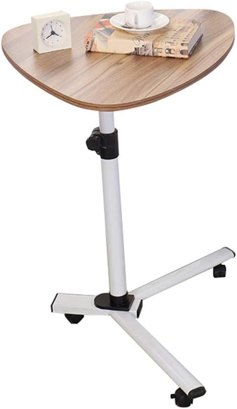 Portable PC Laptop Table Workstation Gaming Computer Desk Stand Tray | Stand Desk Cart | Adjustable Height | Desktop 360° Swivel | With Wheels Brown