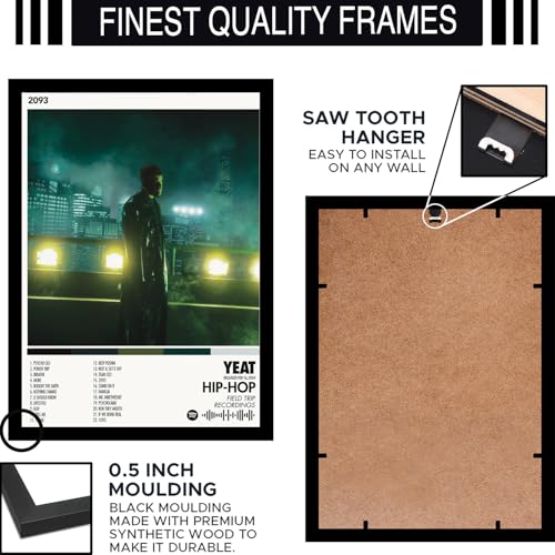 Image of BLINKART YEAT- 2093 Wall Photo Frames | Wall Art for Bedroom, Living Room, Studio or Office | Album Cover Print with Spotify Song Link QR Code | Gift for Fans - 8x12 In