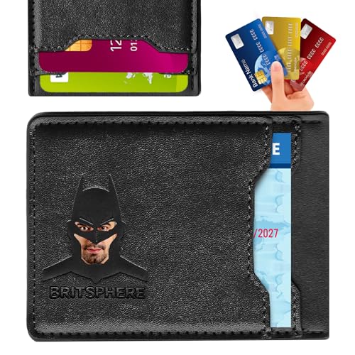 BRITSPHERE RFID Blocking Credit Card Leather Bat Wallet Man Superhero Mask - Slim Card Holder Bat ID Heroic wallet- Unique Gift Birthday Anniversary for Dad Husband Boyfriend Fathers day