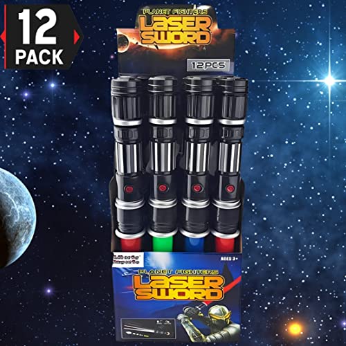 12 Pack Led Light Up Swords Set - Motion Sensitive Retractable Sabers With Fx Sound Effects For Themed Parties, Bulk Party Favors And Cosplay #TOP6