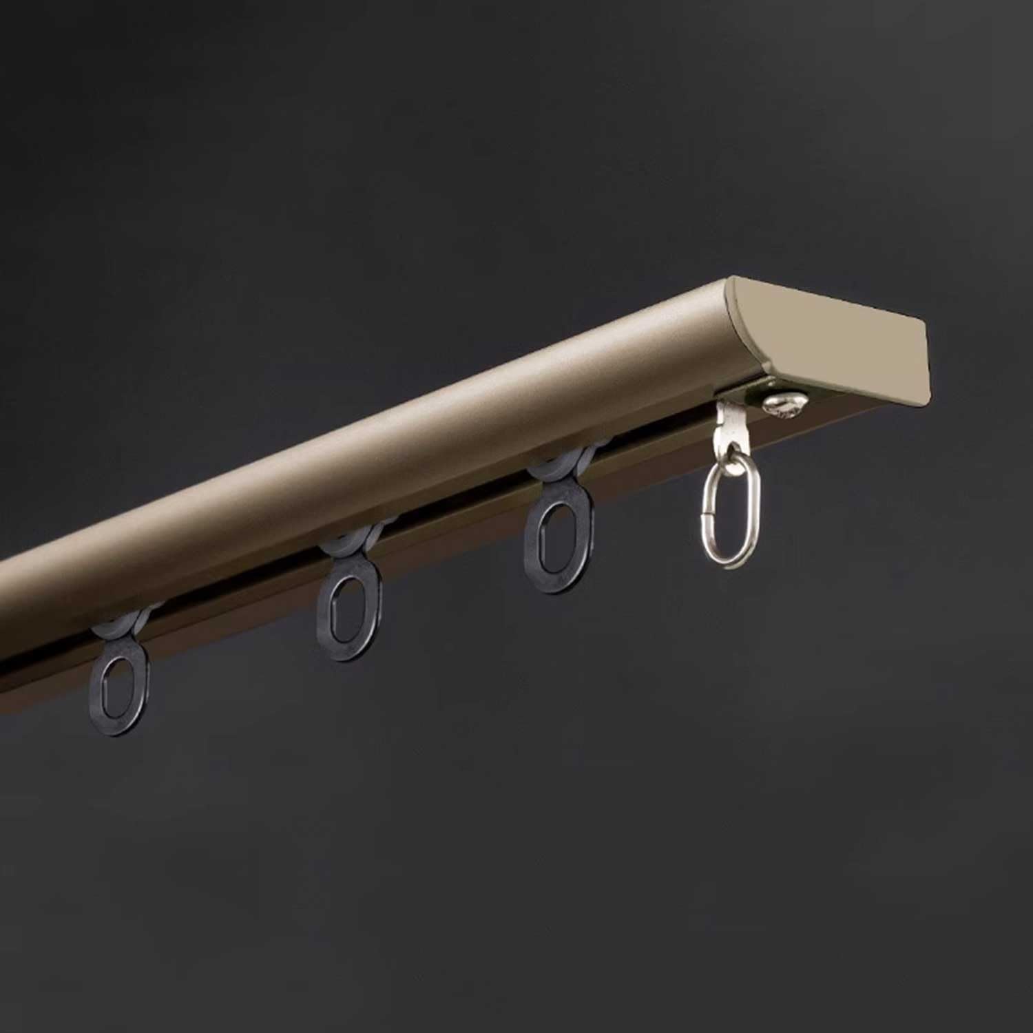 Ultra-Thin Aluminum Curtain Track - Ceiling Rod System for Room Divider, Living Room, Bedroom, Shower - Gold Finish, 1m (3.3ft) - Sleek & Durable Design