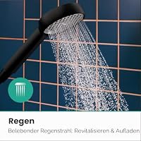 hansgrohe Activera S - Duschset mit Duschkopf wassersparend (EcoSmart, 1 Strahlart), Duschschlauch (1,60 m) und Duschstange (0,90 m), Mattschwarz, 28042670 – Ansicht 5