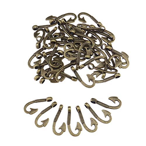 Preisvergleich Produktbild 50tlg Angelhaken Anhänger Bronze Kettenanhänger Schmuck Haken Zubehör DIY