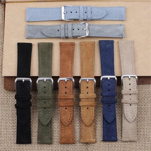 Bracelet de montre en daim et cuir souple premium de 18mm à 24mm - 2