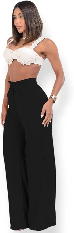 Calça Alfaiataria Feminina Cintura Alta Wid Legging Sig estilo Pantalona Casual Festa