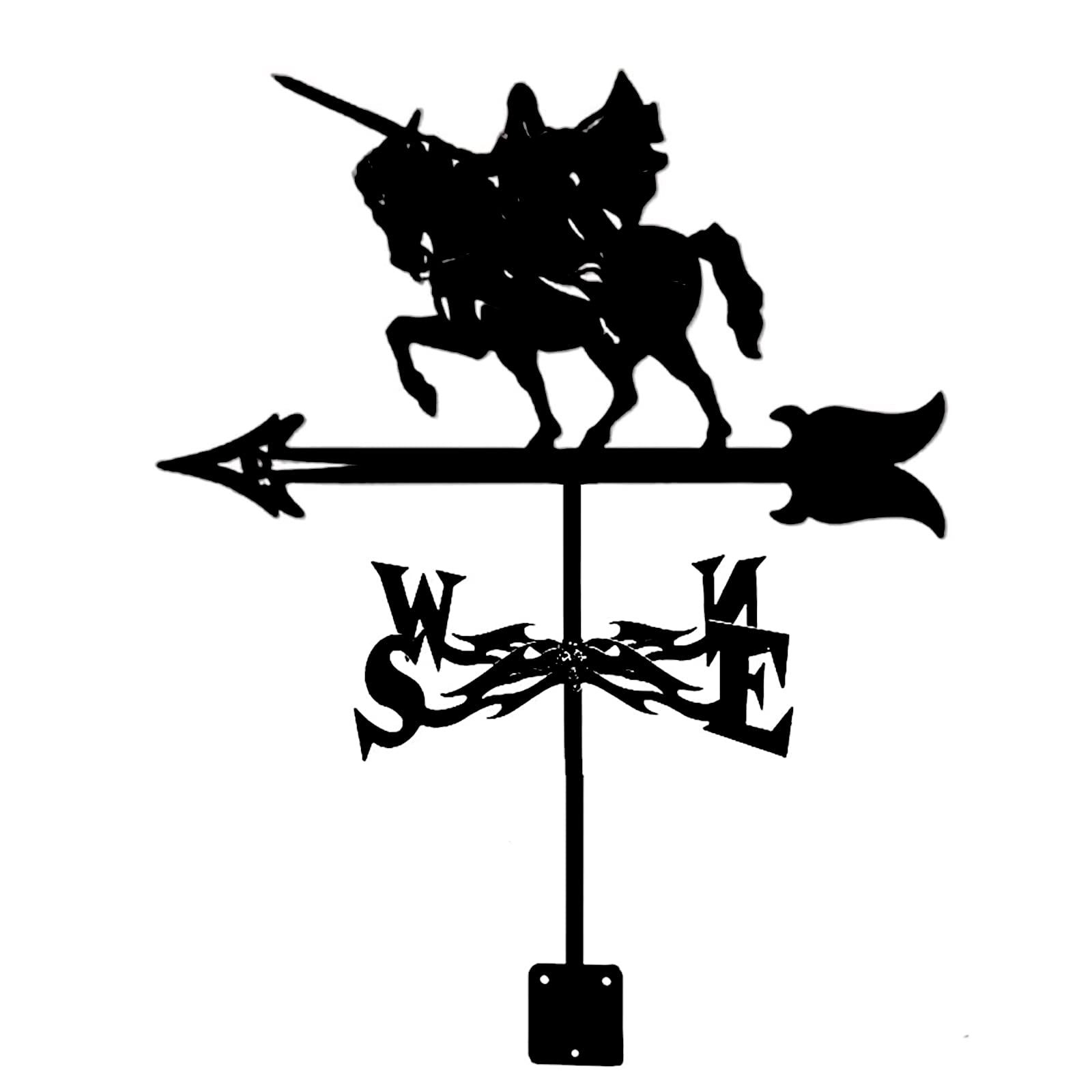 WIQUYBML Wind Vane Weather Black Garden Mount Yard Stake Stainless Steel Weathervane Farm Scene Weathercock