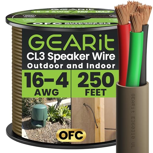 Cable de altavoz 16/4 GearIT ideal para instalar música ambiental en tu jardín o terraza