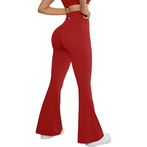 SUUKSESS Women Flare Leggings Scrunch Butt Lifting Bootcut High Waist Yoga Pants