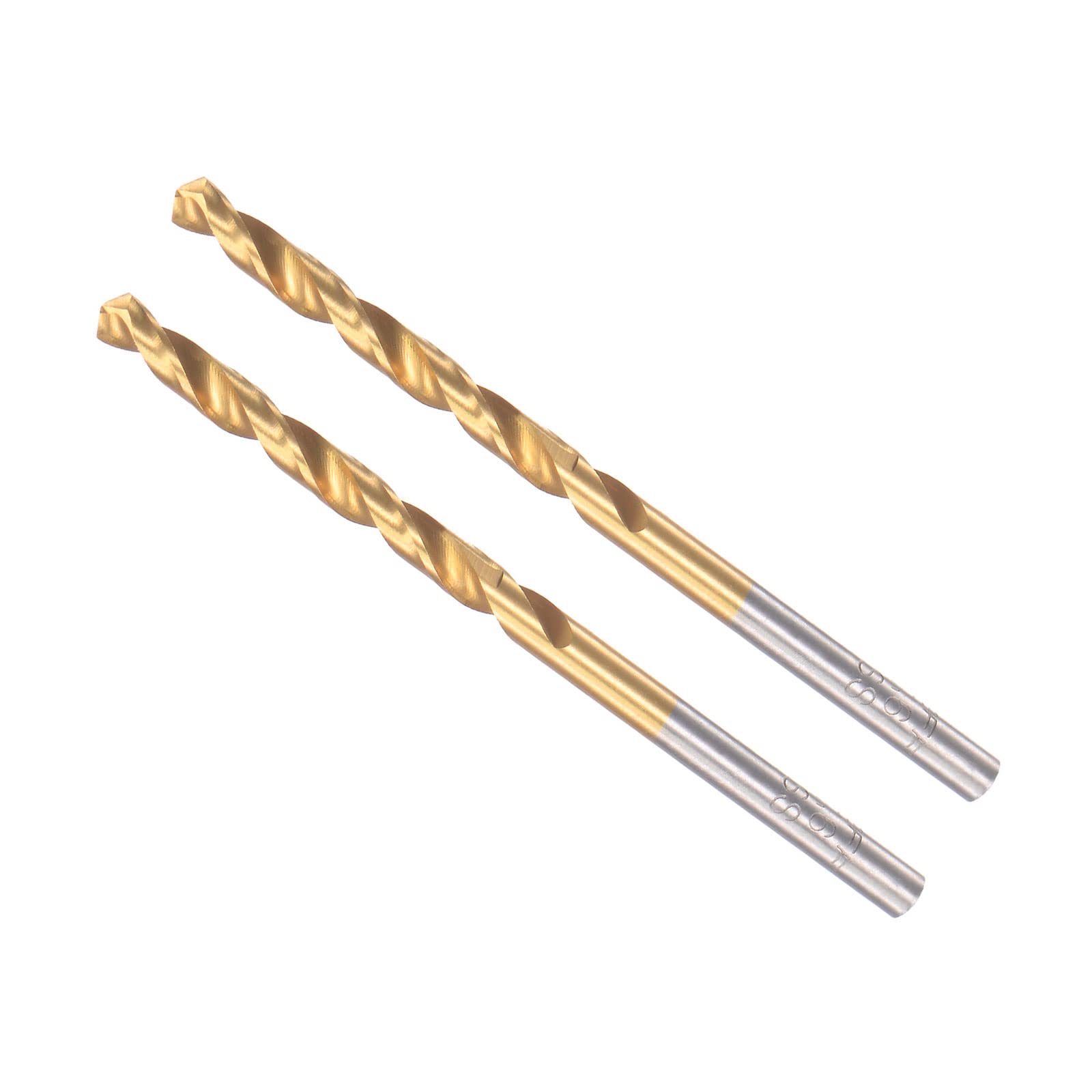 CoCud Twist Drill Bits, 3.6mm Drilling Diameter, Titanium Coated High Speed Steel 6542 Straight Round Shank