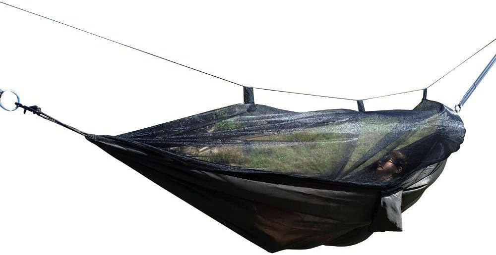 Mosquito Net Hammock - Extra Strong Ripstop Nylon Camping Hammock - Reversible, Compact, Lightweight & Portable with Bug Free Netting - Great for Travel, Beach or Yard - by Krazy Outdoors
