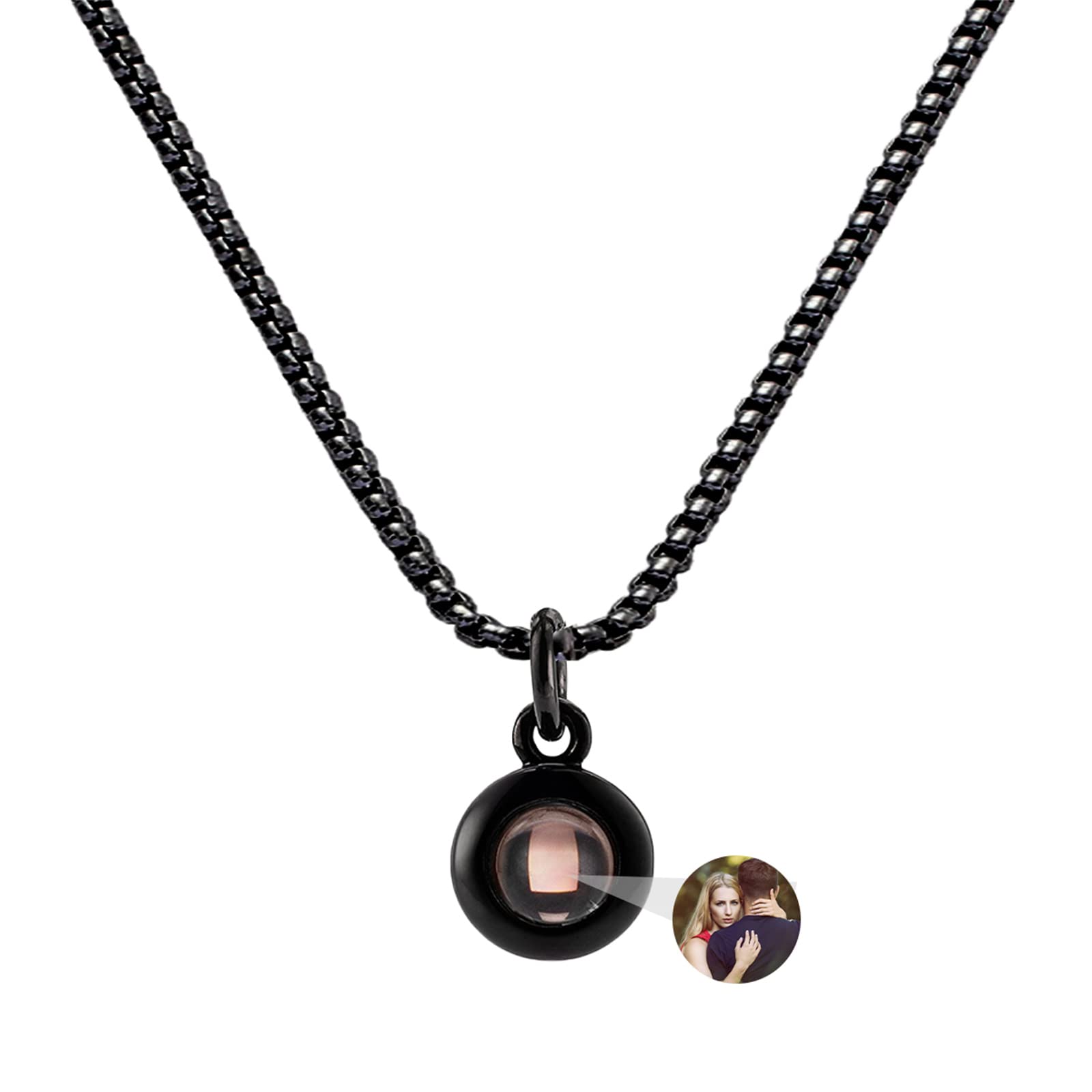 Y.verveProjection Necklace Personalized Photo Personalized Necklace for Men Custom Necklace Men Gifts Anniversary Fathesr's Day