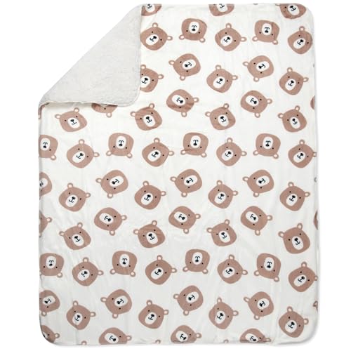 Image of Baby Essentials Sherpa Fleece Baby Blanket 35x30 - Super Soft, Warm Reversible Baby Blankets for Newborns, Infants, Toddlers, and Nursery