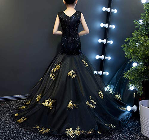 Girls' Adela Lace Mermaid Flower Dress Gown For Wedding With Capped Sleeves3