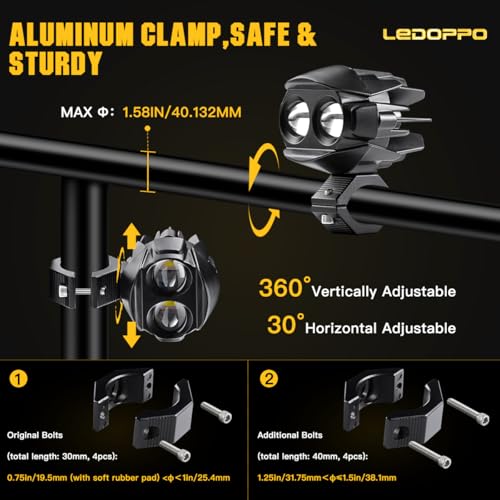 LEDOPPO Motorcycle Fog Lights Kit