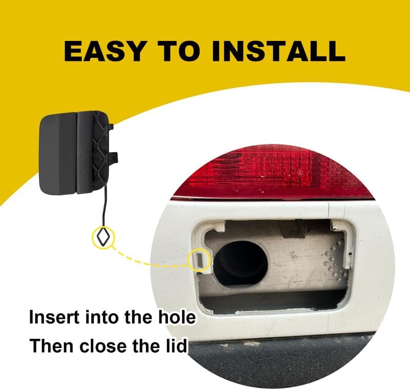 Car Rear Bumper Tow Hook Cover Compatible with Sports Mercedes Benz C-Class W205 C300 C400 C43AMG 2015 2016 2017 2018 Trailer Cover Cap 2058850256 2058850824 2058851224 Small Lid Towing Eye Cap Black