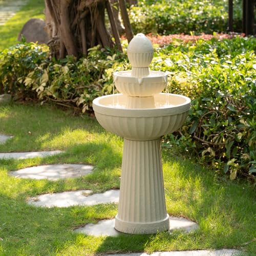 Puulye 37.80” H Outdoor Water Fountain Made with Eco-Friendly Recyclable