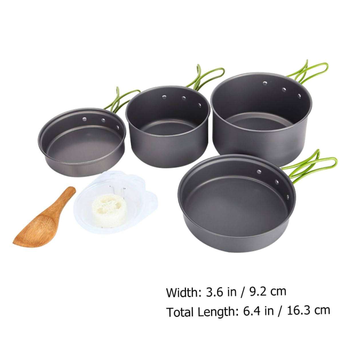 Mipcase Outdoor Cooking Accessory Kit 2-3 Person Camping Cookware Non-Stick Pot Skillet Set