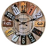 Vintage Reloj de Pared de Madera, 30cm Reloj Pared Grande, Relojes de Pared de...