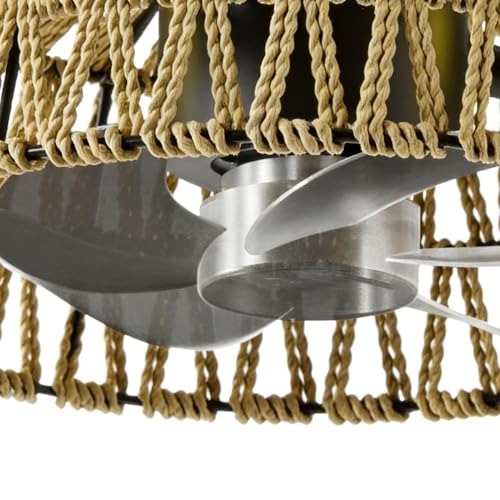 Ventilateur de plafond télécommande et lampe gradable en fer de 28 cm - 6