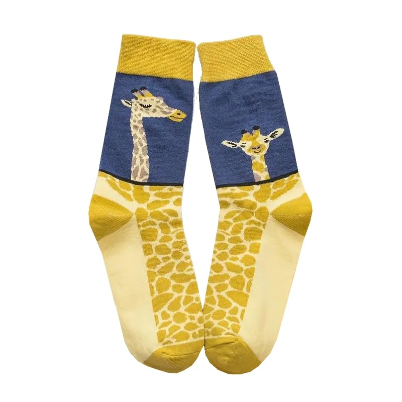 Generic Womens Yellow Blue Giraffe Socks One Size UK 3-7 EU 36-40