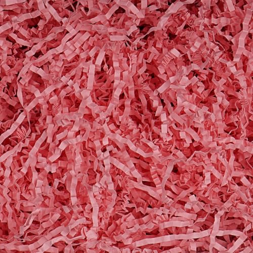 JIWINNER 4oz Pink Crinkle Paper Filler for Gift Wrapping, Ideal for Gift Boxes, Baskets, and Crafts