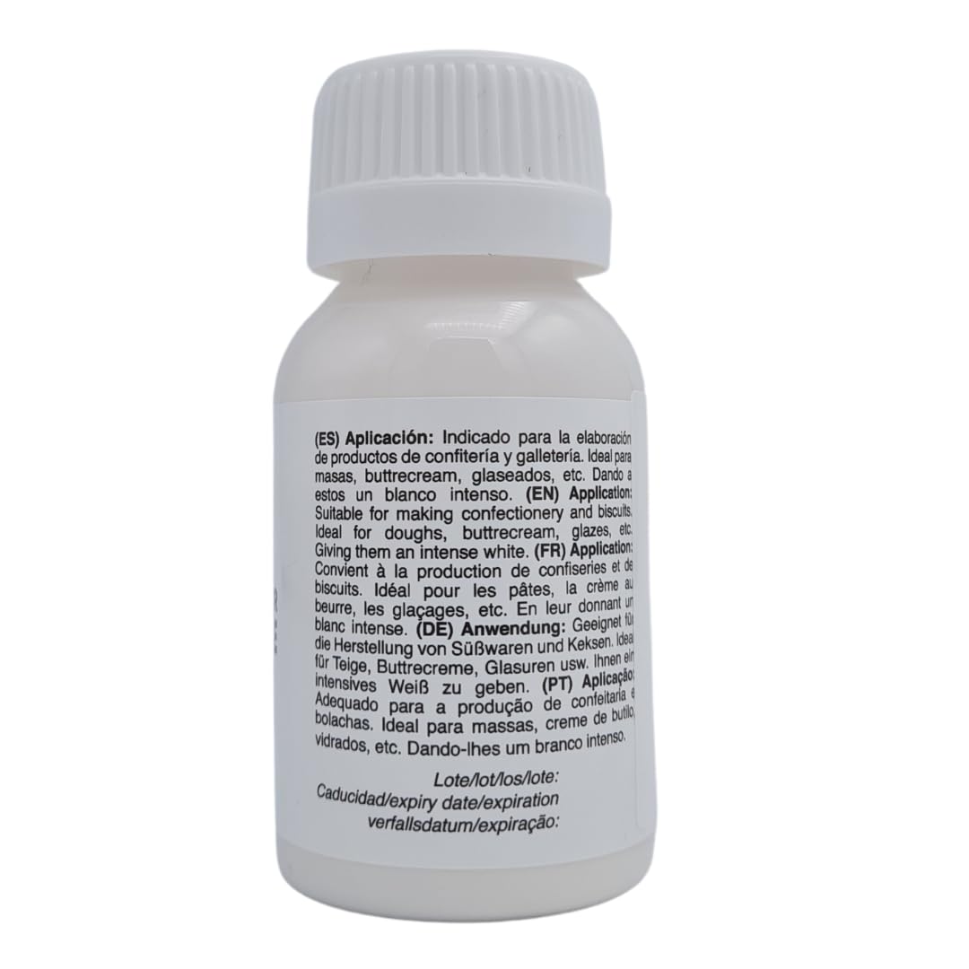 Azucren Colorante Blanqueador Especial para Buttercream, Repostería, Rellenos o Coberturas de Tartas, 60 Gr