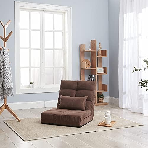Triple Fold Down Sofa Bed, Adjustable Floor Couch Sofa with One Pillow, 5 Reclining Position, Convertible Upholstered Guest Sleeper,Adjustable Foldable Modern Leisure Sofa Bed Video Gaming Sofav