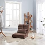 Triple Fold Down Sofa Bed, Adjustable Floor Couch Sofa with One Pillow, 5 Reclining Position, Conver