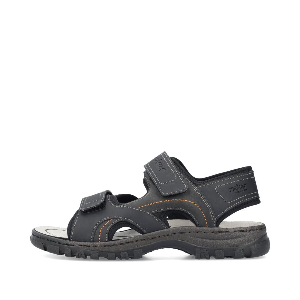 Rieker Herren Sandalen Trekkingsandalen schwarz schwarz