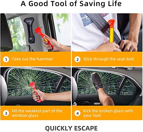 Zhsx Safety Hammer, 10 Pack Car Emergency Escape Tool Car Window Breaker And Seat Belt Cutter With Light Reflective Tape For Family Car Life Saving Survival Kit #TOP4