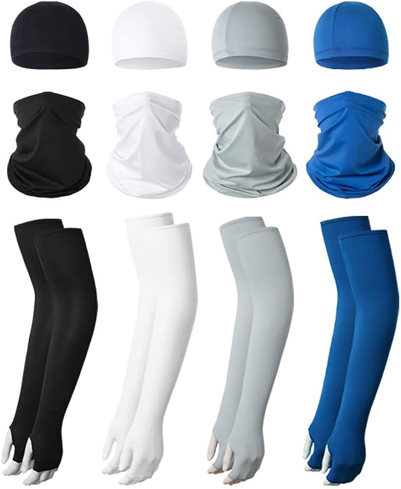 Miniatura 3 de Summer Bandana UV Protection Face Cover Neck Gaiter Scarf and Ice Silk Cooling Arm Sleeves with Thumb Holes Sleeve Cap