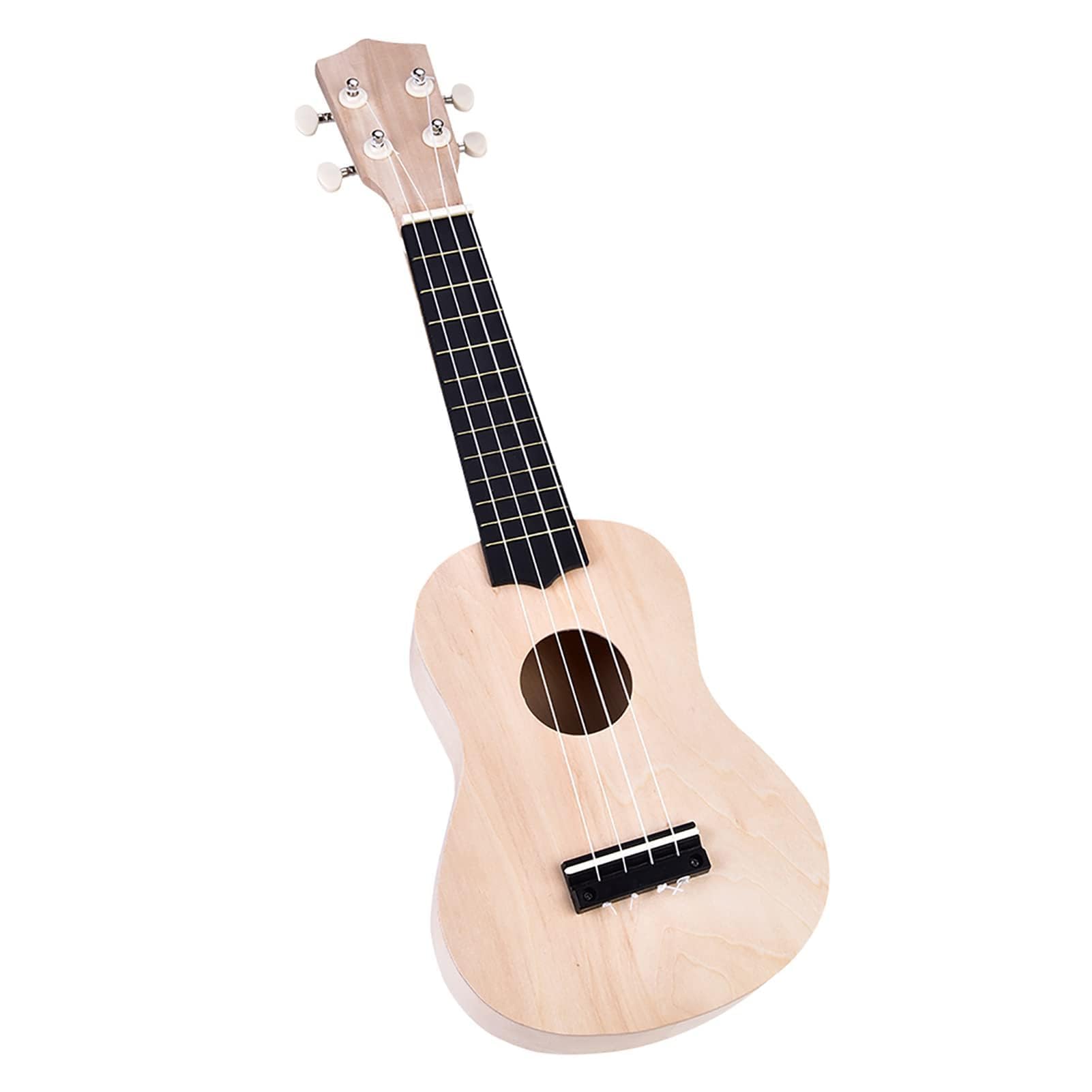 Kit de ukelele de 21 pulgadas DIY Wood, Basswood 4 String Ukelele Kit de bricolaje Instrumento Instrumento de cuerda Ukulele para niños Adultos Principiantes