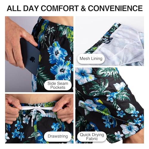 Image of Kanu Surf Men's Big Viper Extended Size Stripe Swim Trunk