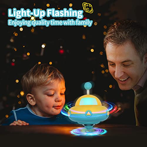 Light Up Spinning Top For Kids, Ufo Gyroscope Novelty Educational Toys, Sensory Toys For Toddlers 3-4, Fidget Toys Battling Game For Kids Ages 3+ #TOP1