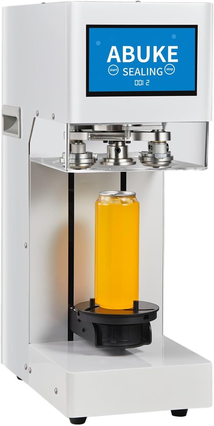 Touchscreen Can Sealing Machine | Auto Height Detection | 55mm Can Compatibility | No Pad Needed