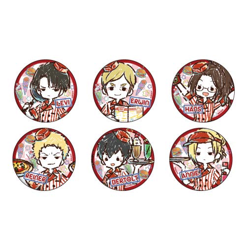 進撃の巨人 缶バッジ カフェver. グラフアート 進撃の巨人 グラフアート カフェver 缶バッジ 4点
