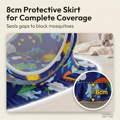 Image of StarAndDaisy Baby Mosquito net for Baby 0-12 Months with Mattress & Head Pillow for Infants, Toddlers Safe Baby, Breathable mesh-Mosquito Net for Baby's Peaceful Sleep.