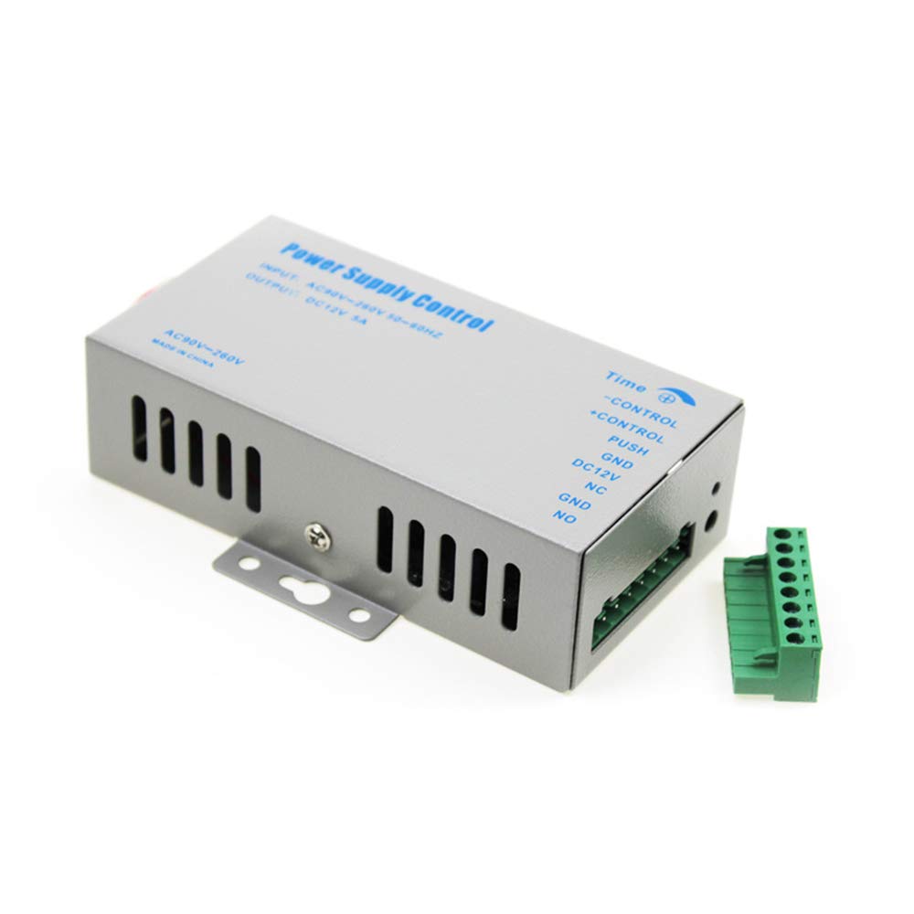 YAVIS Alimentation d'énergie pour Système de Contrôle d'Accès de Porte d'Entrée avec Délai de Verrouillage 0-15s DC12V 5A 36W Sortie AC90-260V entrée 50 60HZ