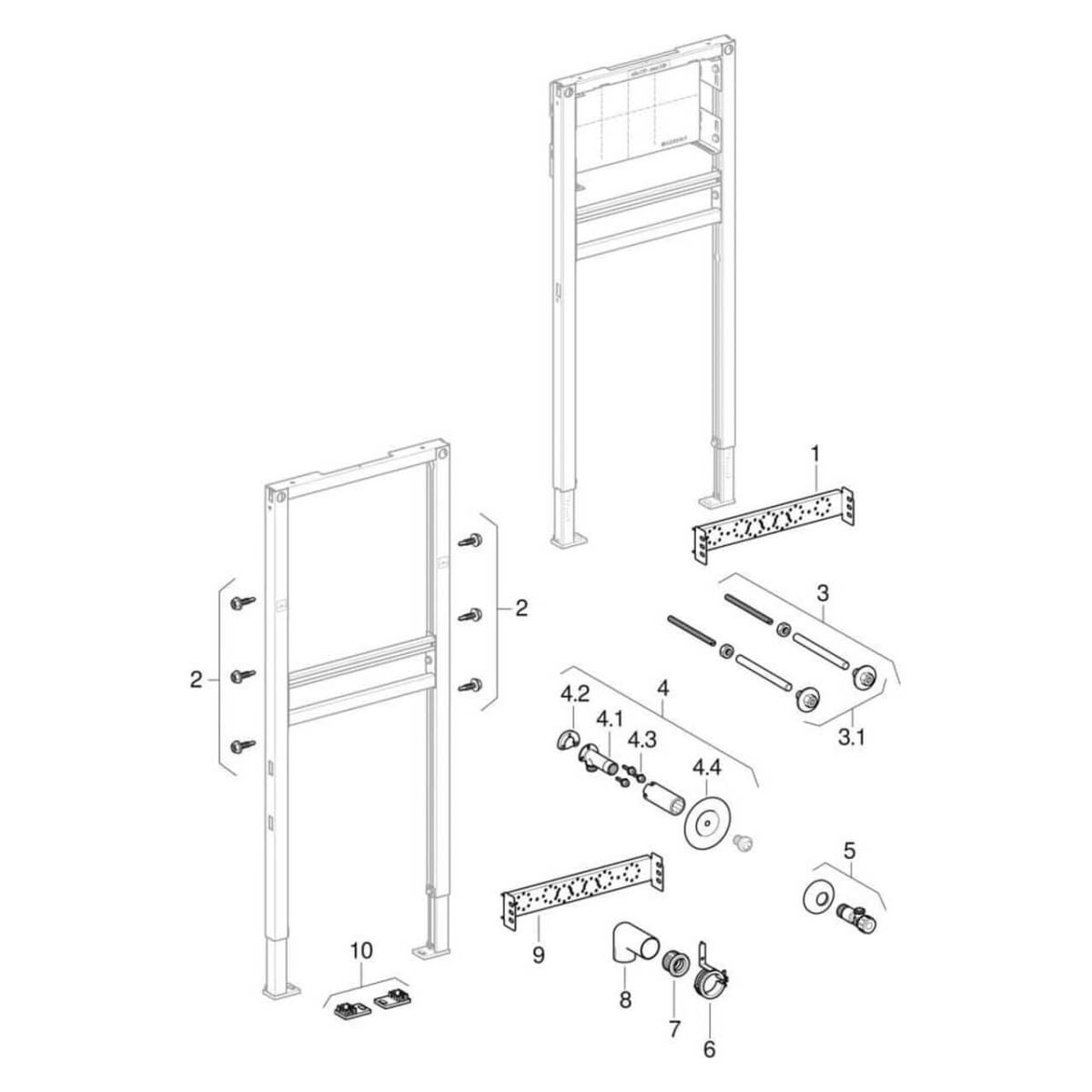 Geberit Duofix Waschtisch Element 1120 mm, 1 Stück, GEB111430001